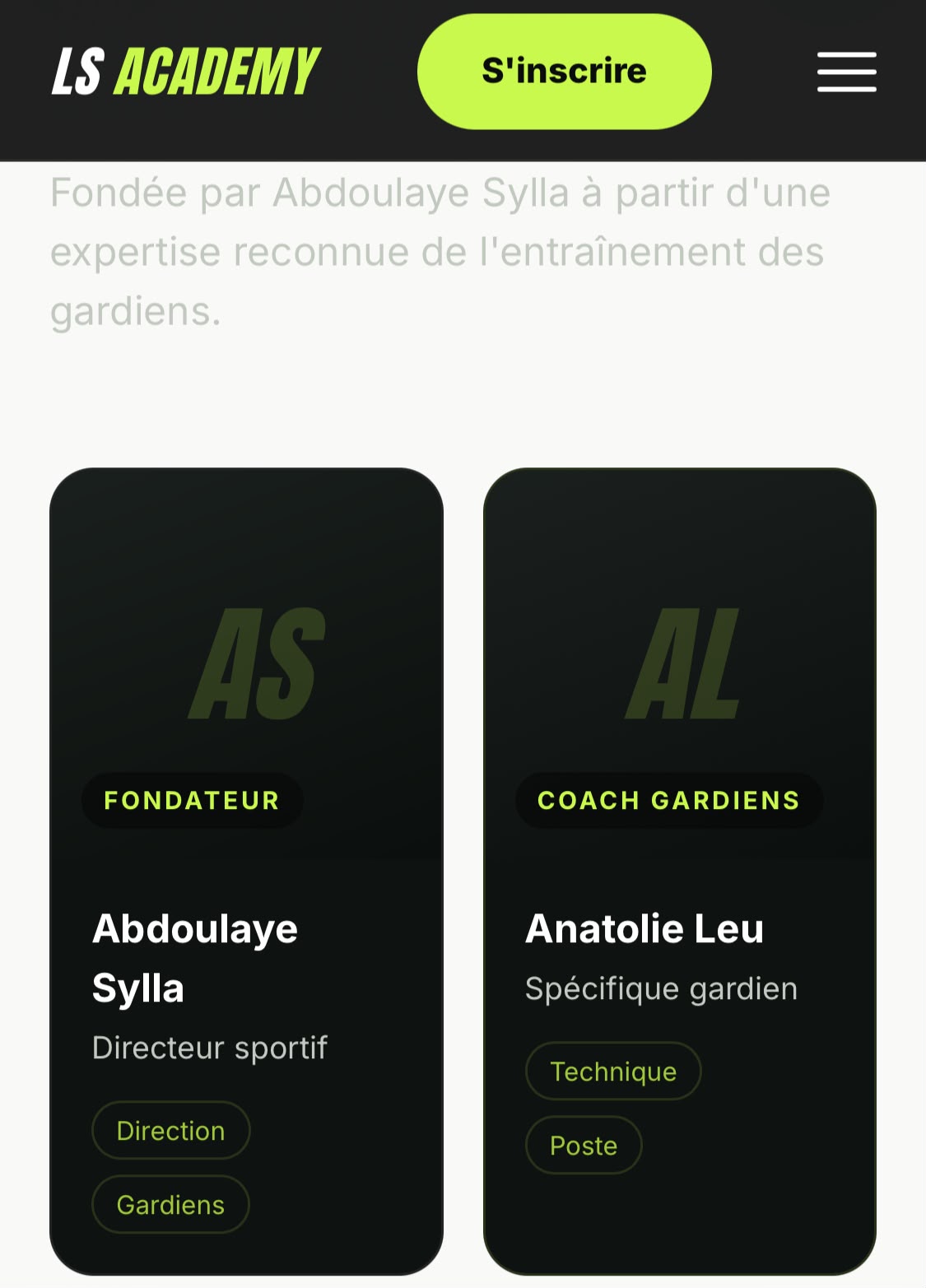 Exercice technique en stage LS Academy